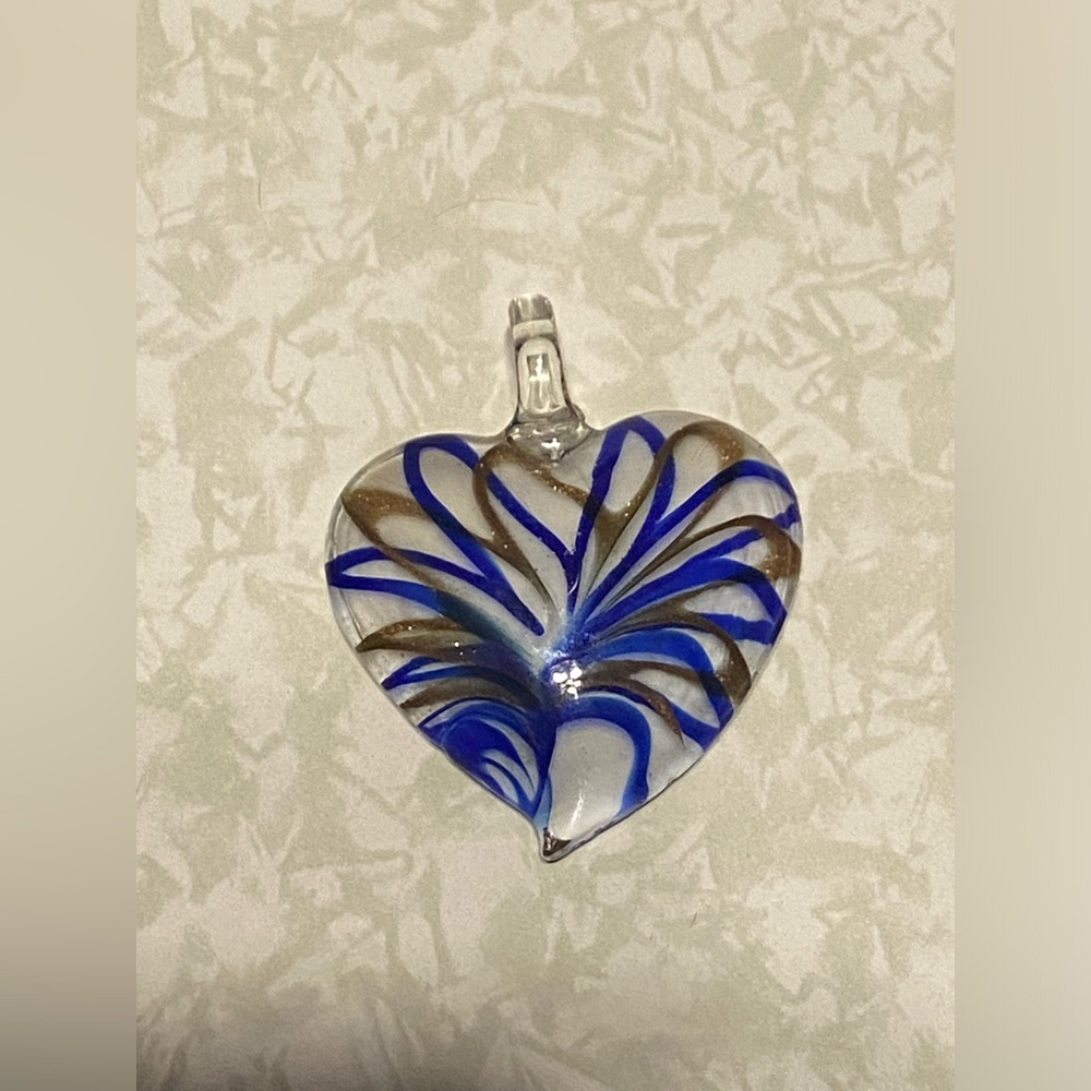 RESERVED π Murano Art Glass Heart Ornament / Pendant - Picture 7 of 7